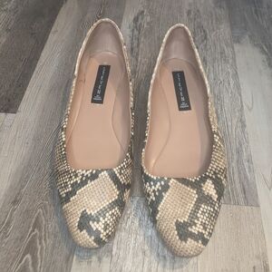 Steven Madden Snake Skin Flats, Slip On, 9.5
